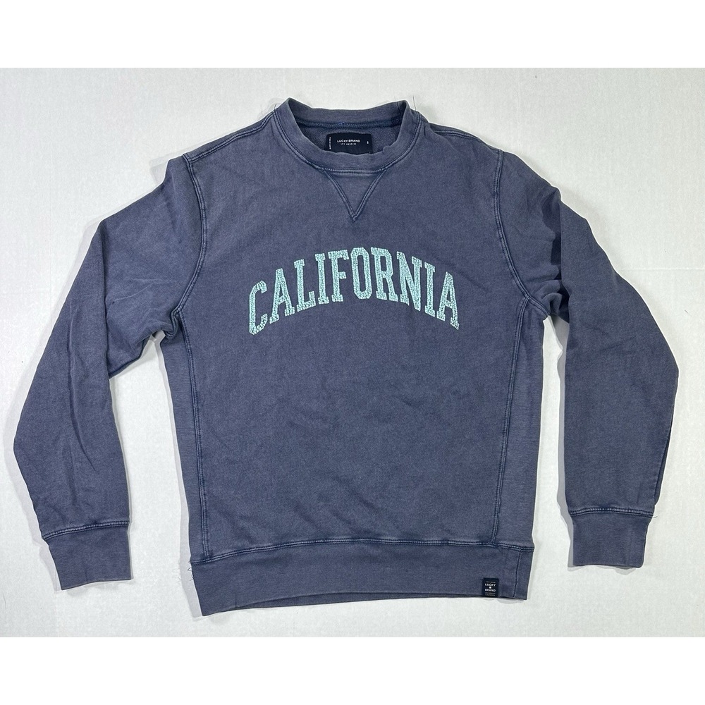 Lucky Brand California‎ Crewneck Sweatshirt Men's Small Navy Blue Pullover